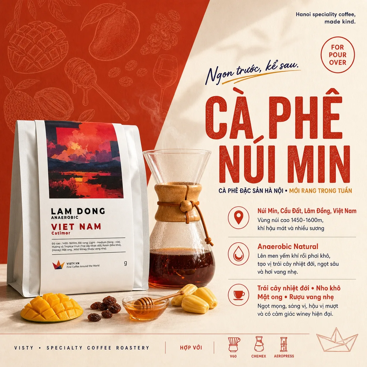 ca phe nui min anaerobic lam dong chemex mat ong 1600w