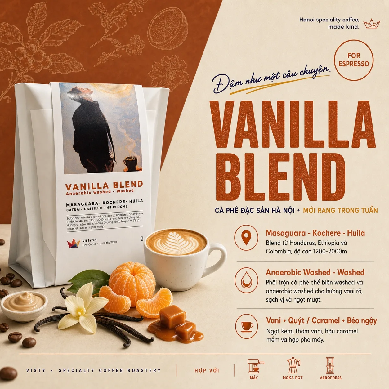 ca phe vanilla blend latte art caramel 1600w